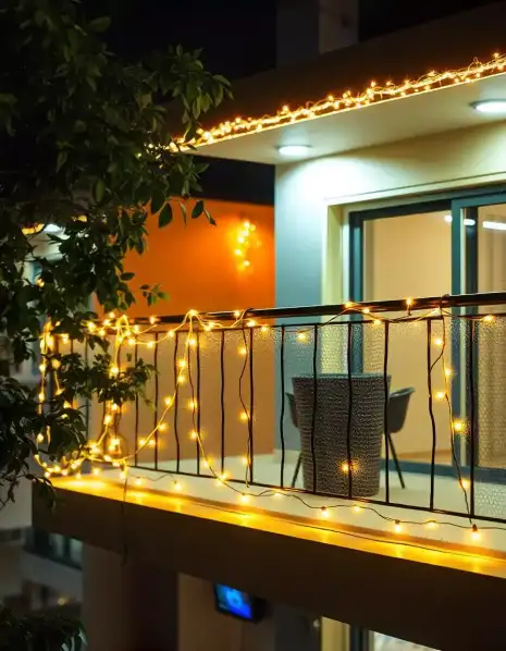 Diwali balcony decoration with string lights | Balcony Light Decoration for Diwali | Diwali Decorations | Decorations Guru