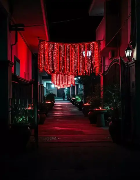 Marigold garland and light decor for Diwali entrance celebration | Diwali Marigold Lighted Entrance Decor | Indian Festival Decoration Ideas | Decorations Guru