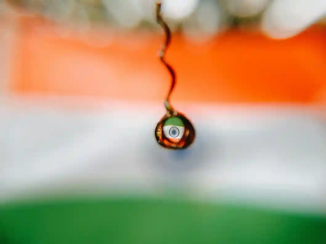 Tricolor Flag with Ashoka Chakra in Focus