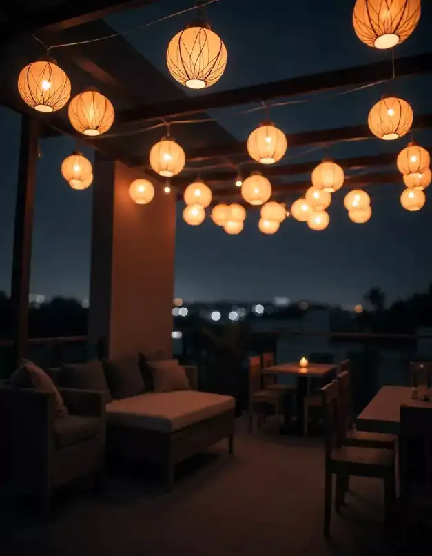 Beautiful hanging lanterns for outdoor Diwali decoration at night | Elegant Outdoor Festival Lanterns | Outdoor Lighting | Decorations Guru